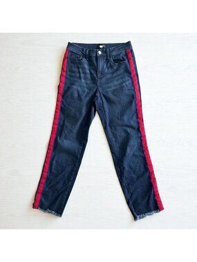 HALOGEN Pinstriped Dark Wash Denim Jeans Size 27